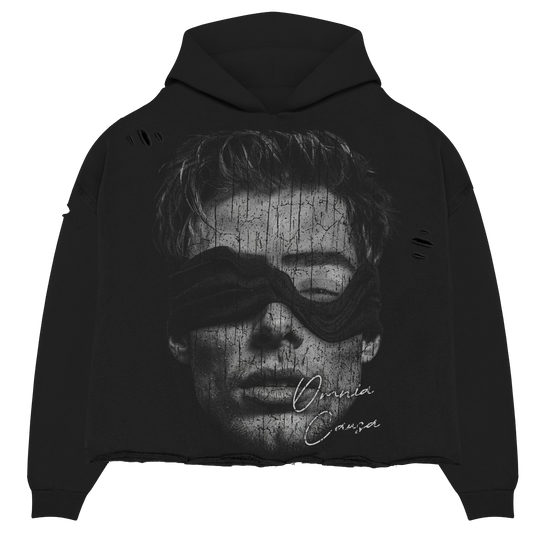 blind can see cropped pullover hoodie